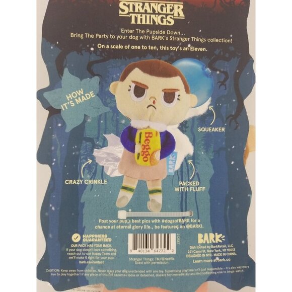 ELEVEN OFF-LEASH Bark Box Dog Plush Toy Netflix Stranger Things XS-M 0-50 lbs - Picture 4 of 4